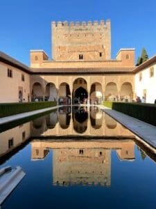 Alhambra palace courtyard, Granada, Spain