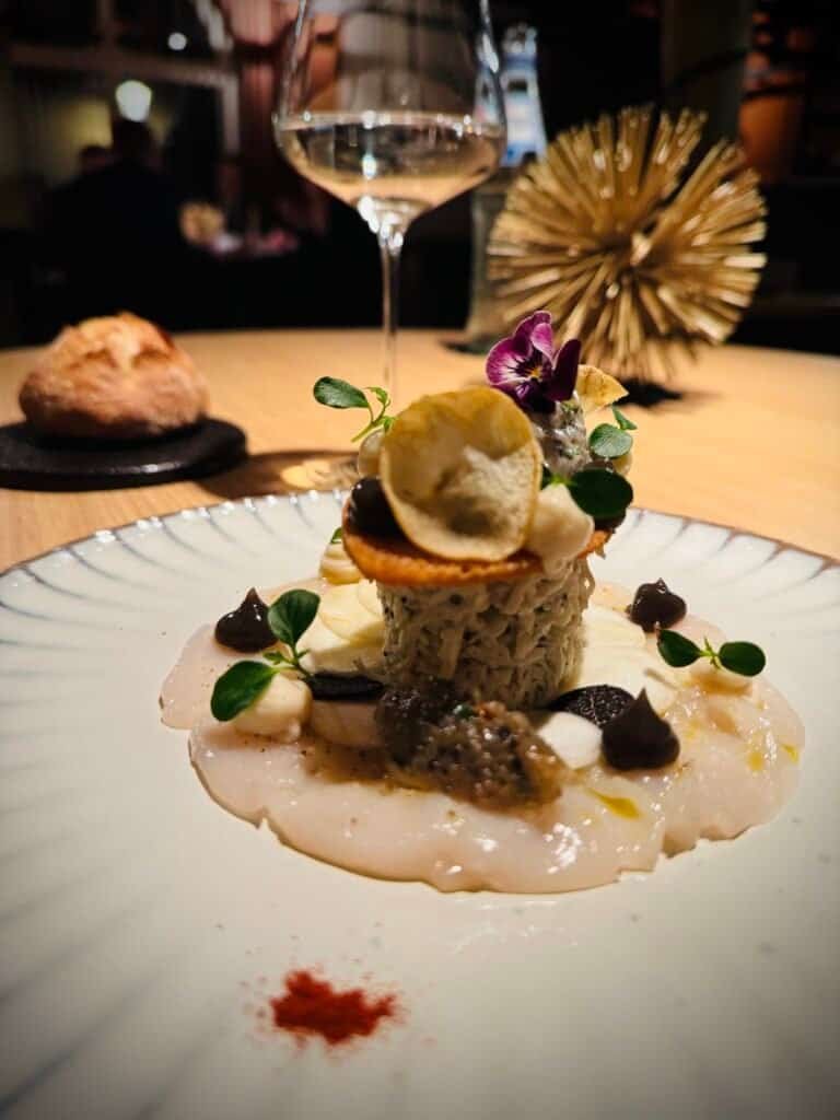 Elegant plated course at Clairefontaine Michelin-starred restaurant Luxembourg