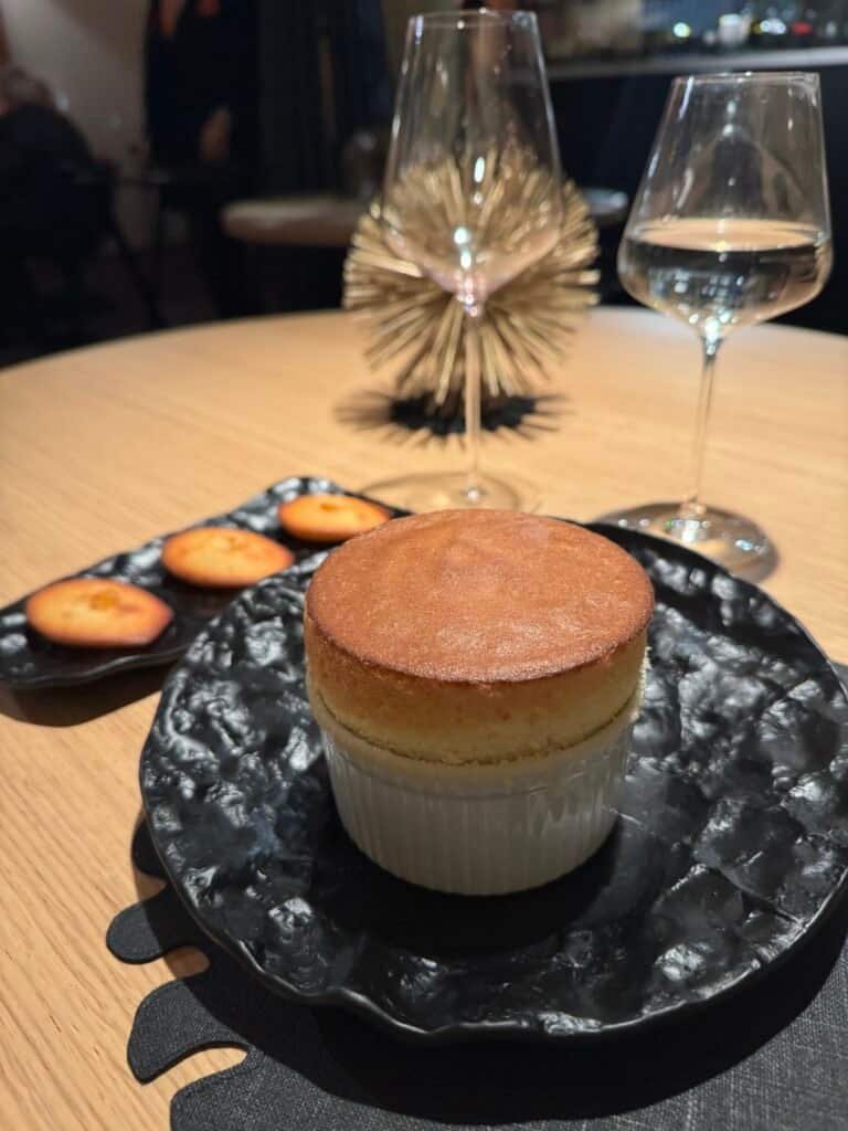 Artful dessert course at Clairefontaine restaurant Luxembourg